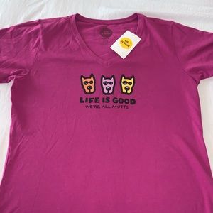 Life Is Good v-neck t-shirt